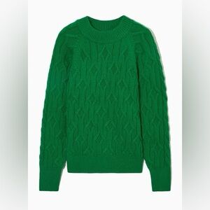 COS cable wool sweater (Green)